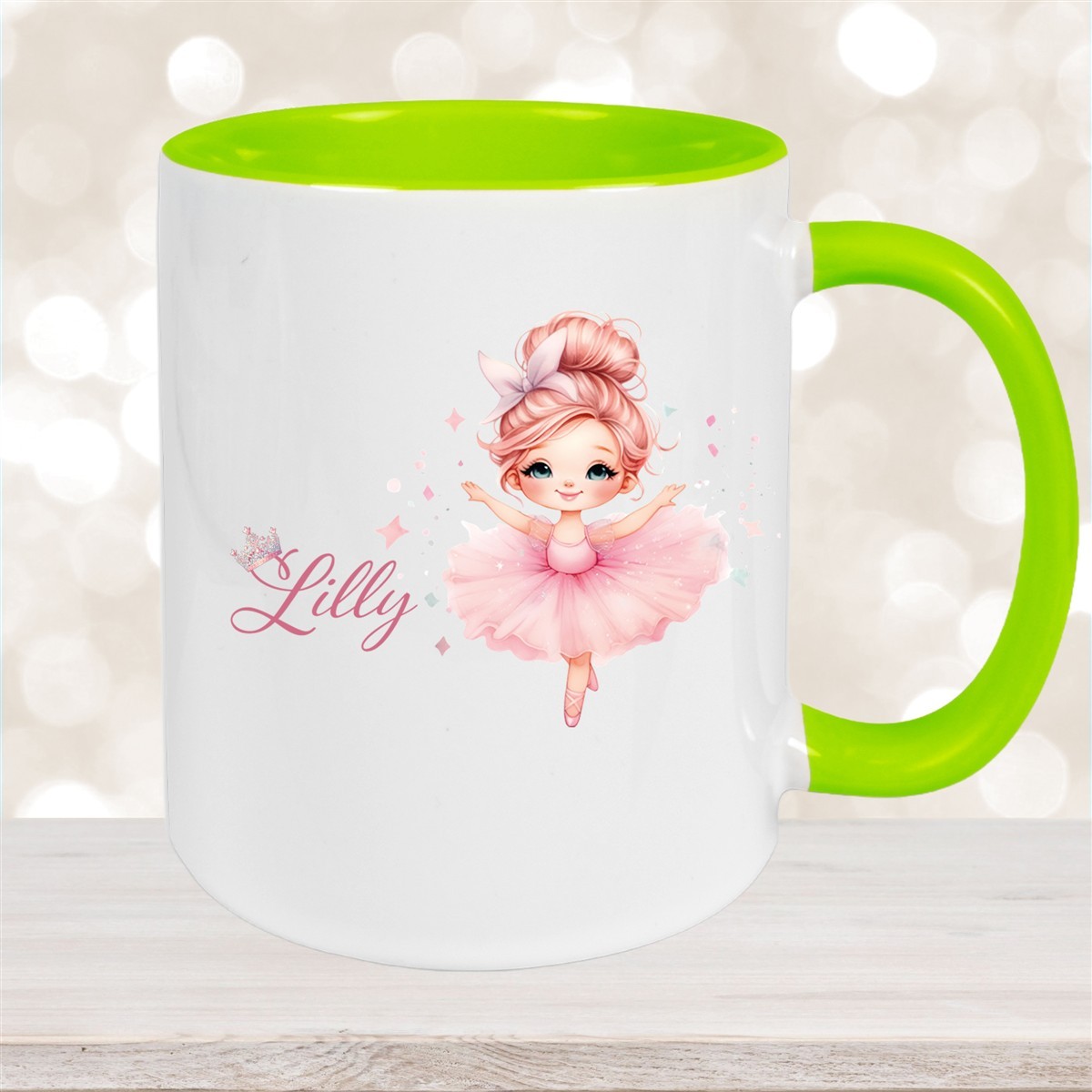 Tasse Ballerina #1 Wunschname Keramik Kinderbecher personalisiert versch. Farben