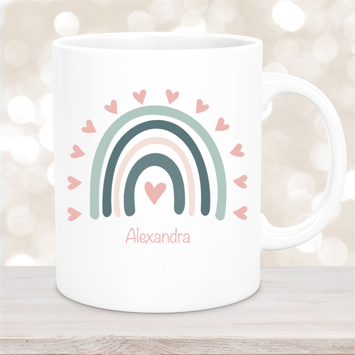 Tasse Wunschname Regenbogen #4 Keramik Kinderbecher versch. Farben