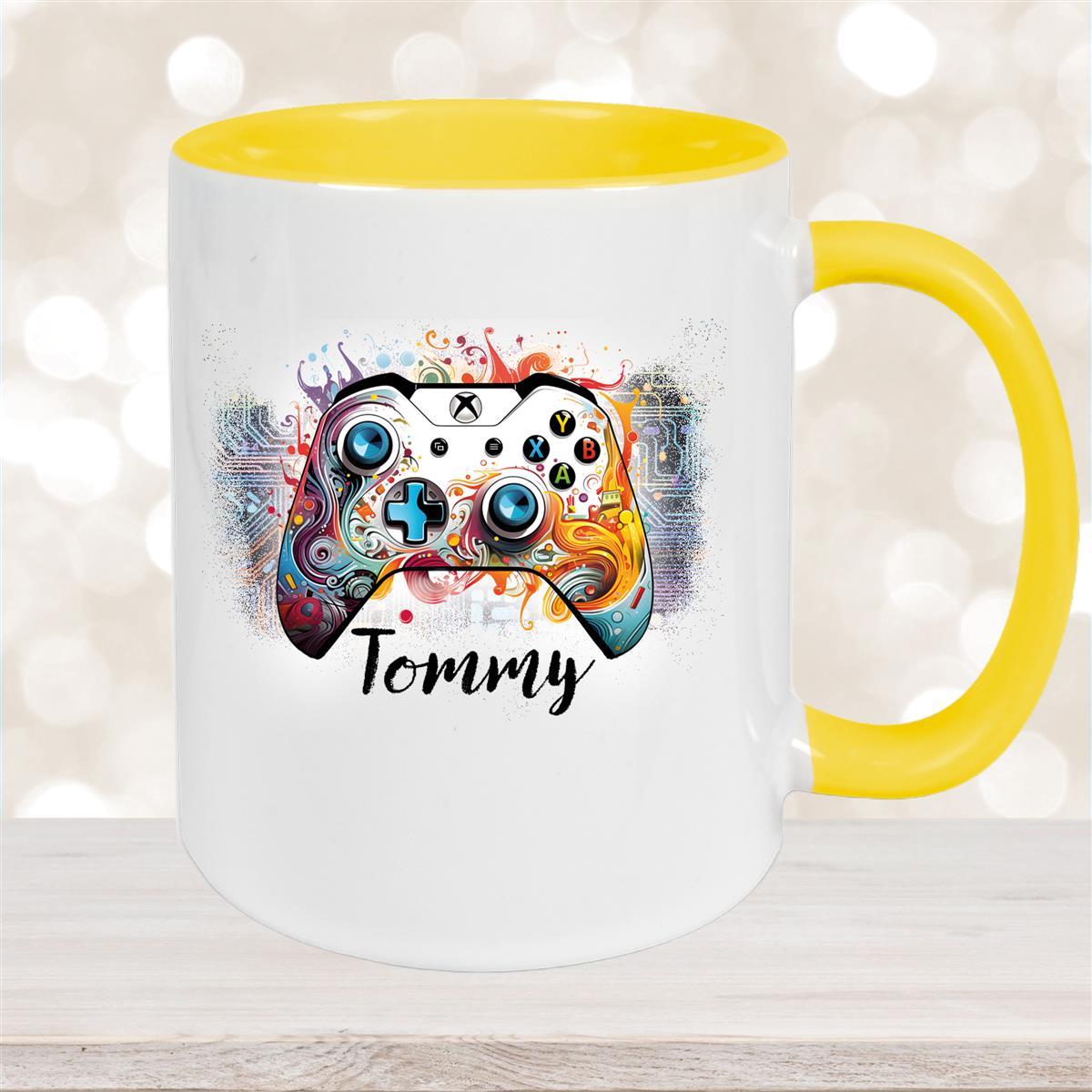 Tasse Gamer #2 Wunschname Keramik Kinderbecher personalisiert versch. Farben