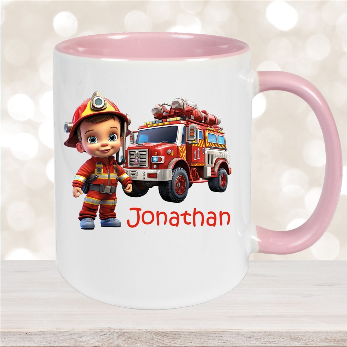 Tasse Wunschname Feuerwehr #3 Keramik Kinderbecher versch. Farben
