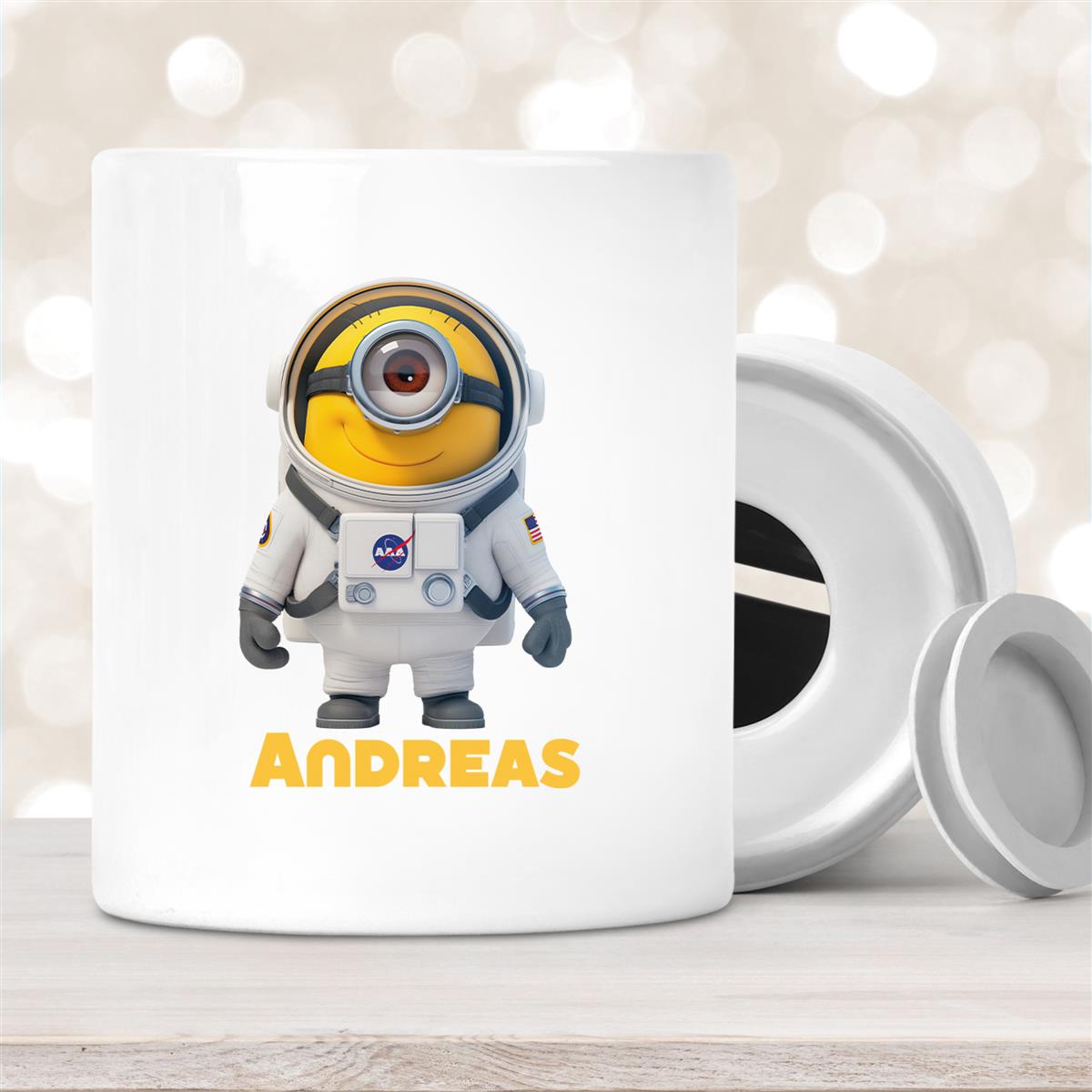 Spardose Minions Kinder Minion #3 Astronaut Wunschname personalisiert 