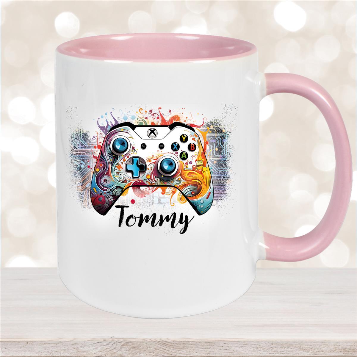 Tasse Gamer #2 Wunschname Keramik Kinderbecher personalisiert versch. Farben