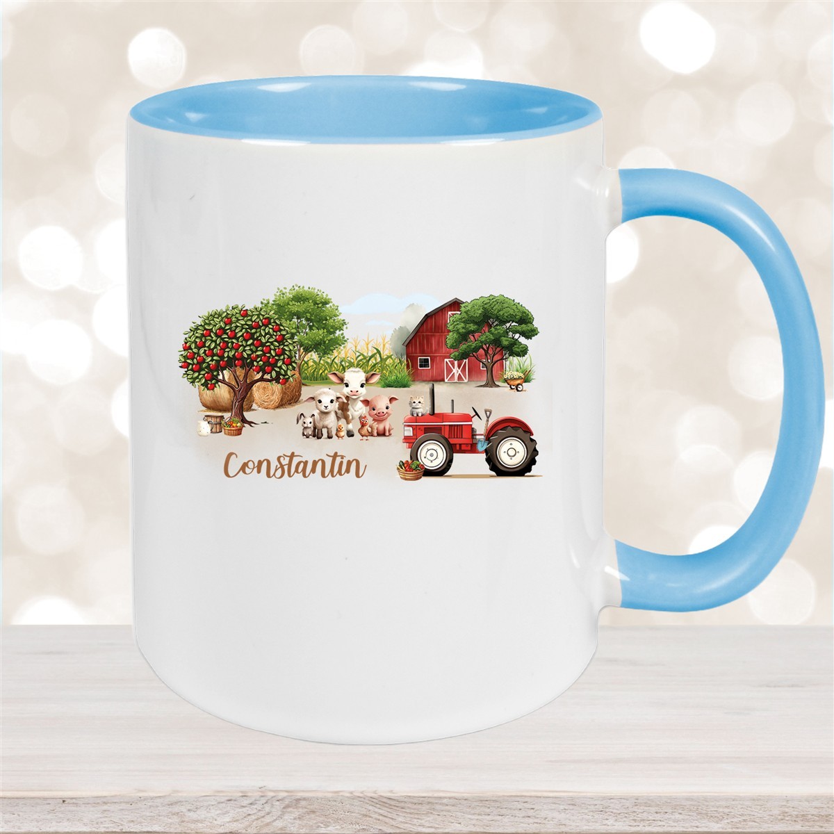 Tasse Wunschname Bauernhof #1 Keramik Kinderbecher personalisiert versch. Farben