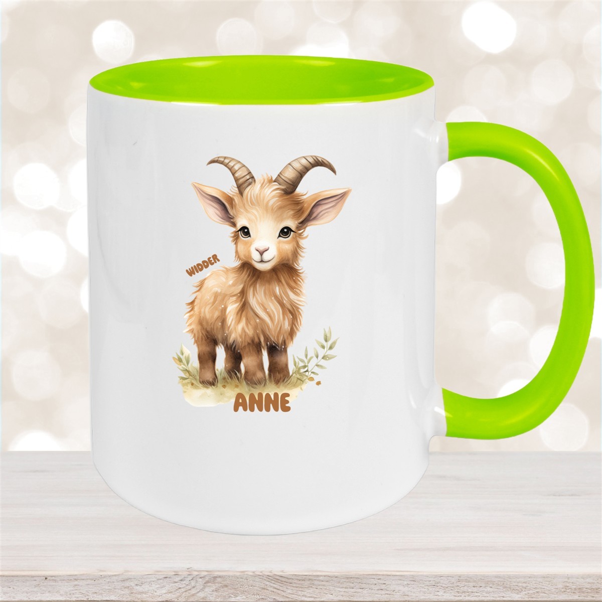 Tasse Sternzeichen Kinder Widder #1 Wunschname Keramik Kinderbecher personalisiert versch. Farben