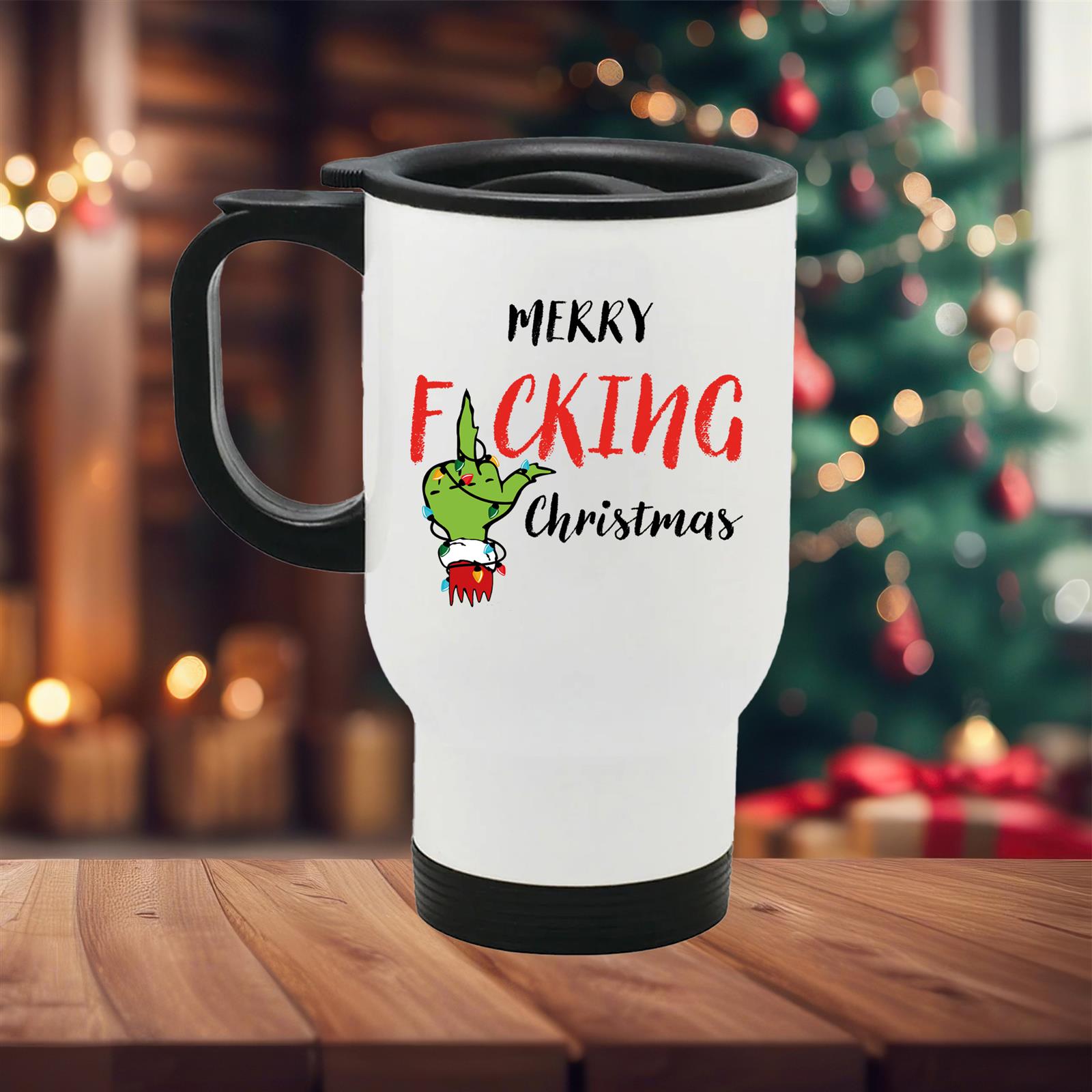 Edelstahl-Thermobecher mit Deckel Weihnachten Grinch 7# personalisiert weiß