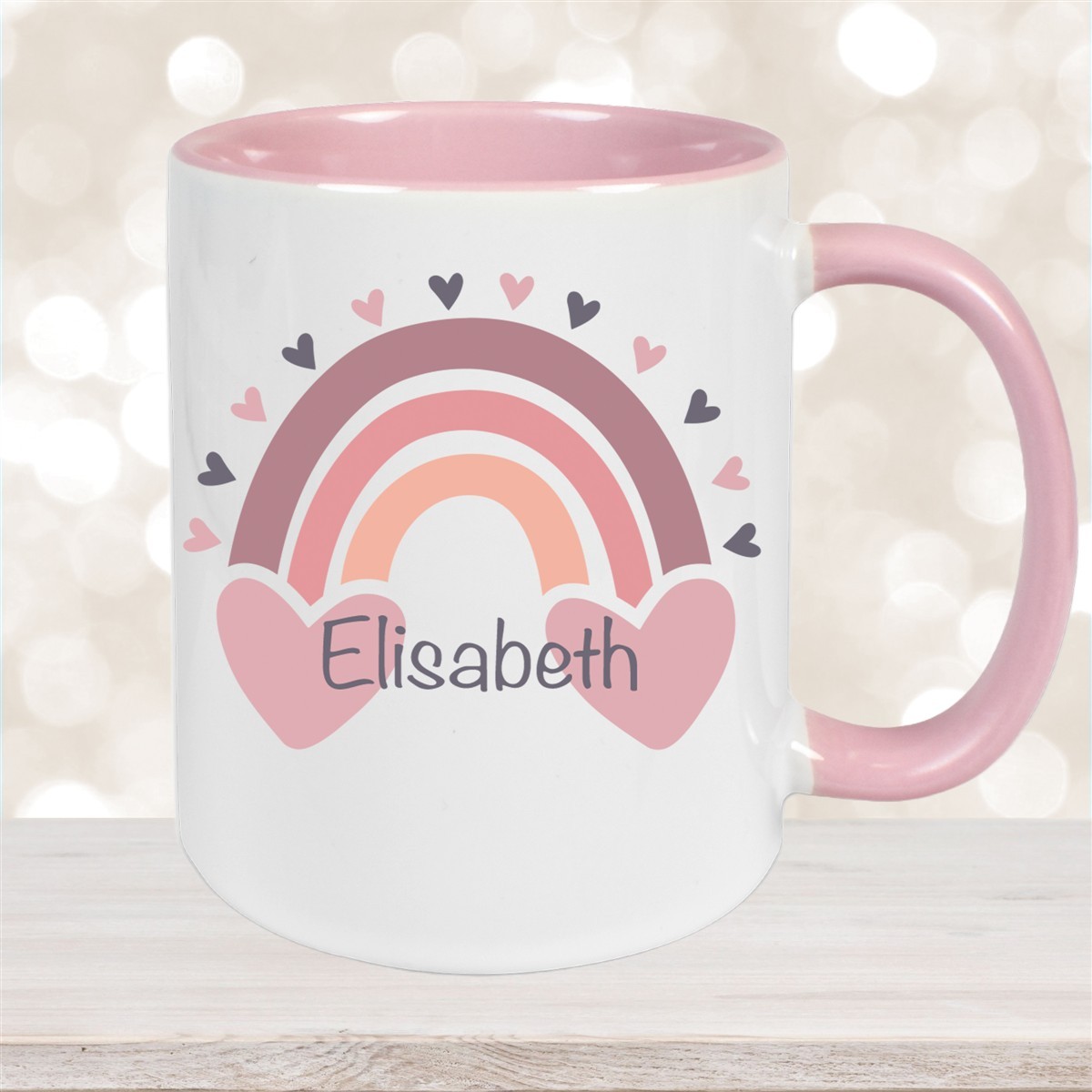 Tasse Wunschname Regenbogen #2 Keramik Kinderbecher versch. Farben