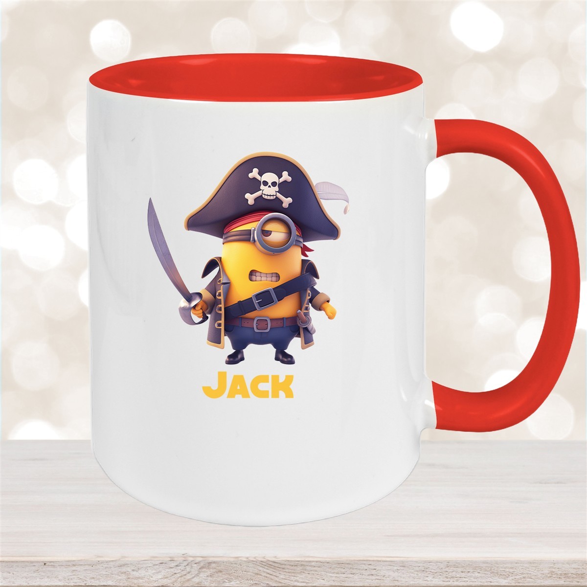 Tasse Minions Kinder Minion #1 Pirat Wunschname Keramik Kinderbecher personalisiert versch. Farben