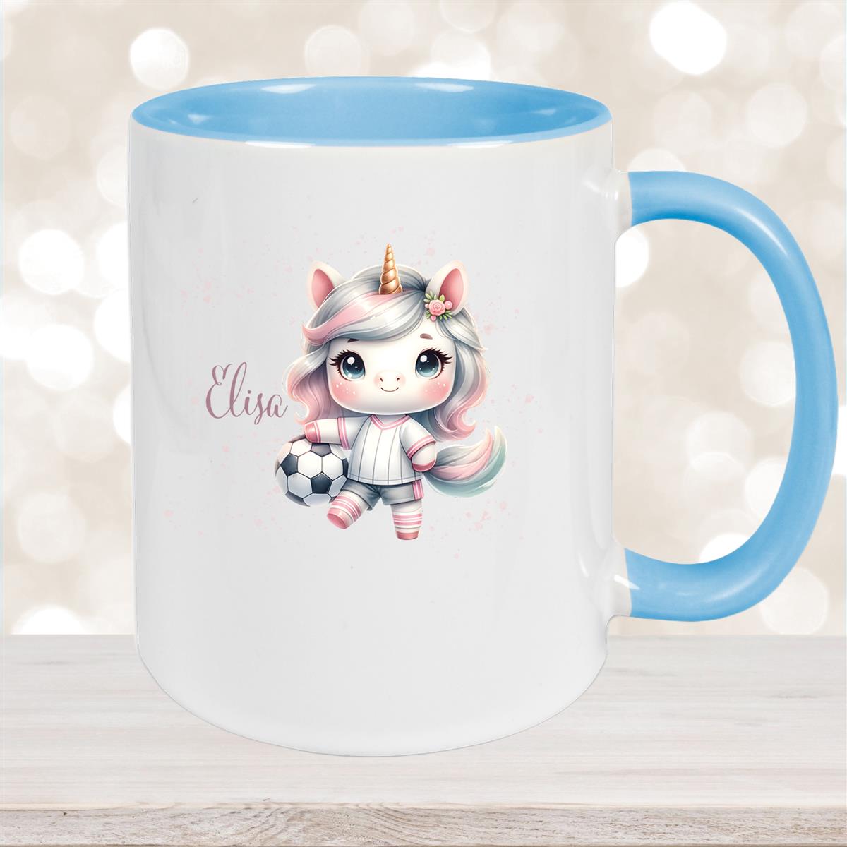 Tasse Fußball #10 Wunschname Keramik Kinderbecher personalisiert versch. Farben