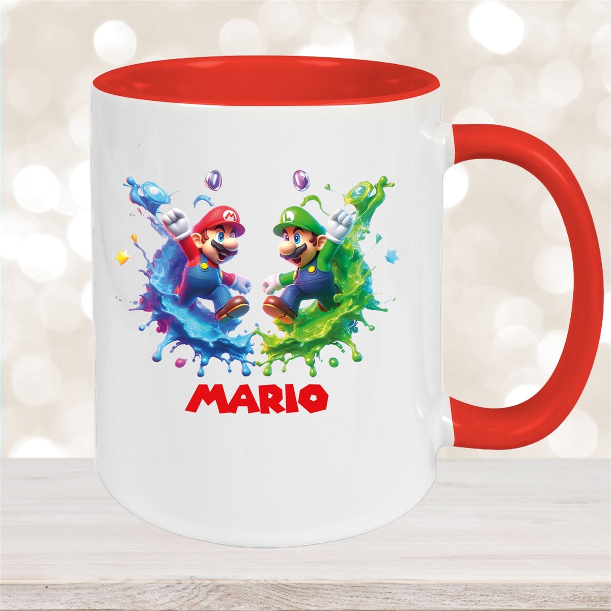 Tasse Wunschname Super-Mario #7 Keramik Kinderbecher personalisiert versch. Farben