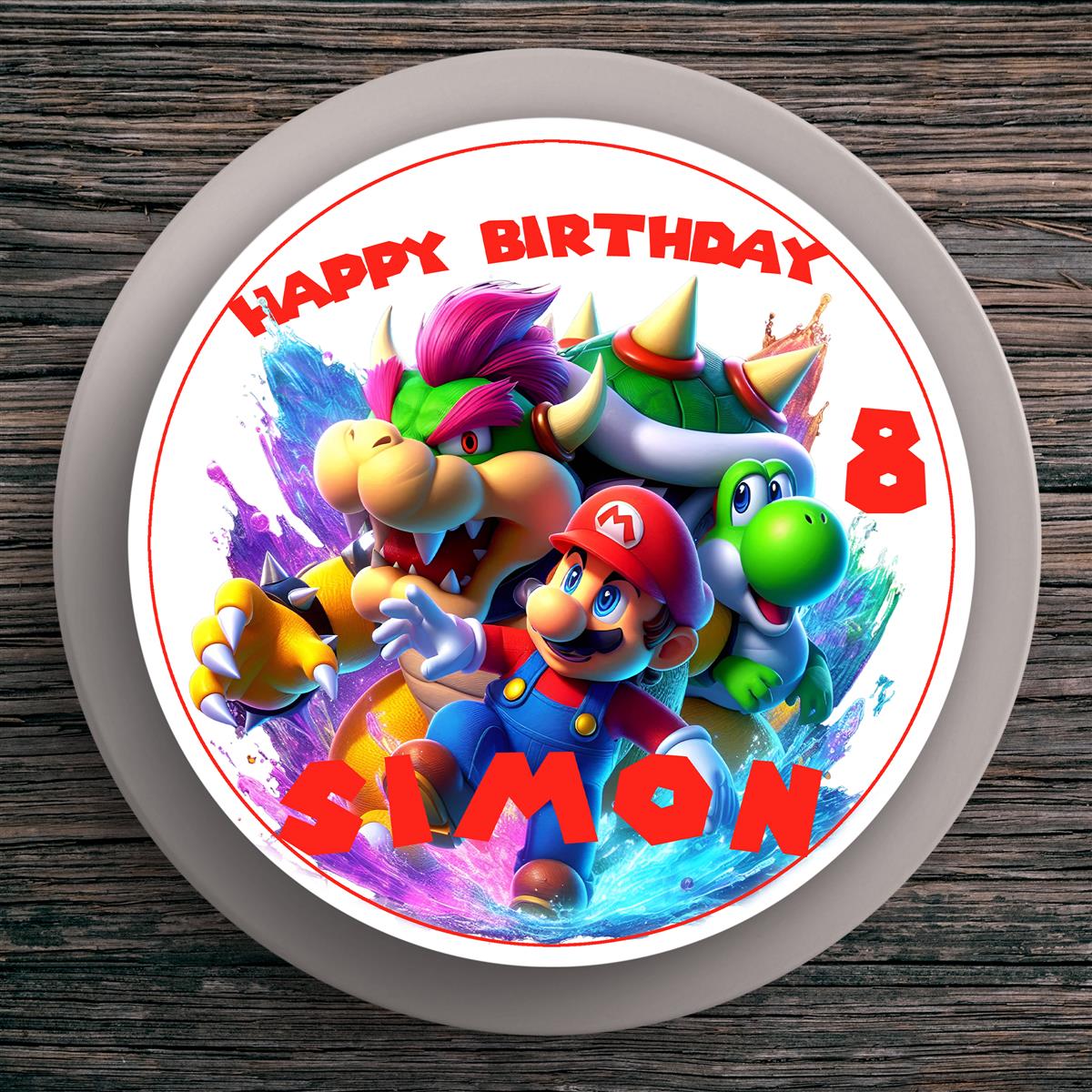 Tortenaufleger Geburtstag Super-Mario #1 – Magische Kuchendekoration für Kindergeburtstage
