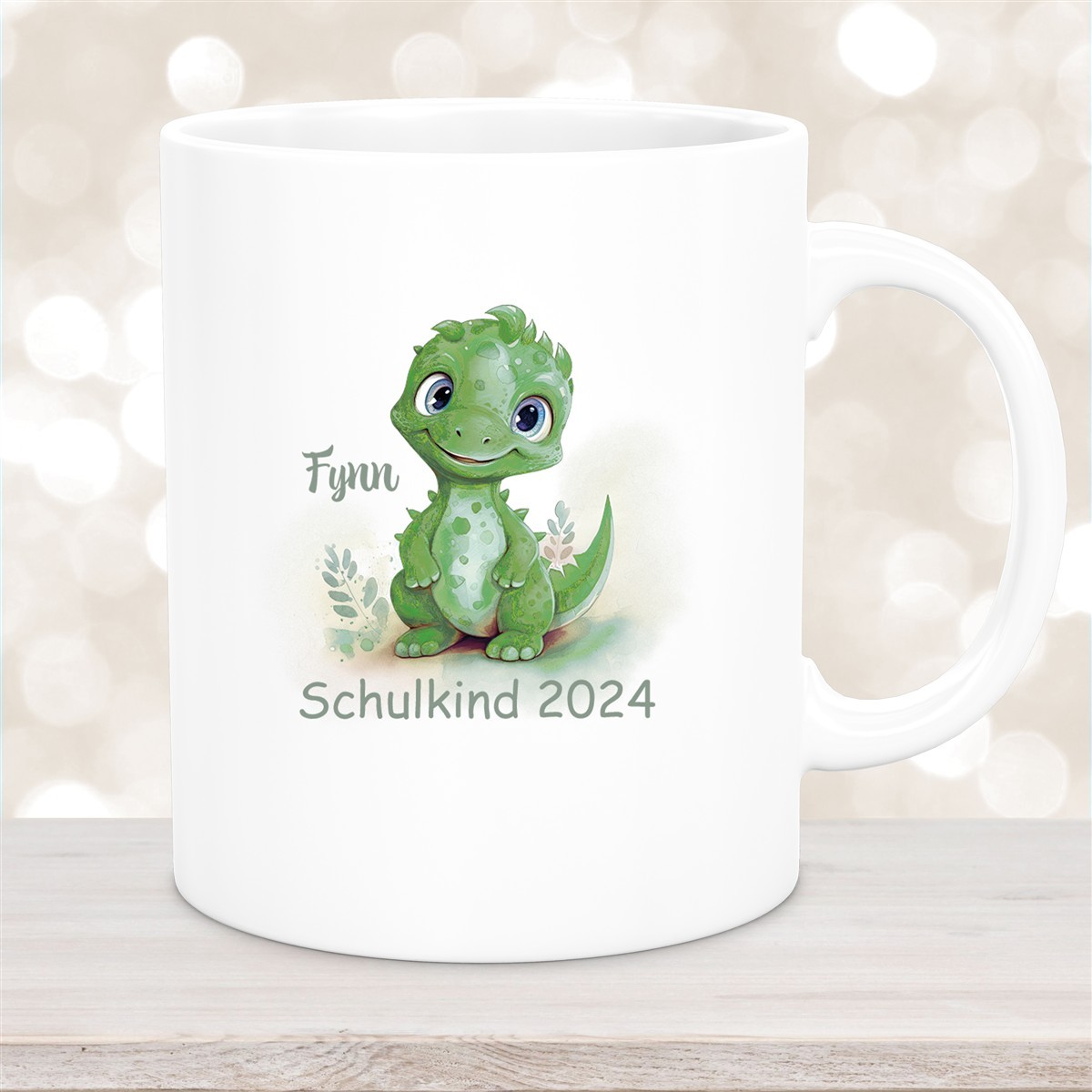 Tasse Schulkind #11 Wunschname Dino #2 Keramik Kinderbecher Personalisiert versch. Farben