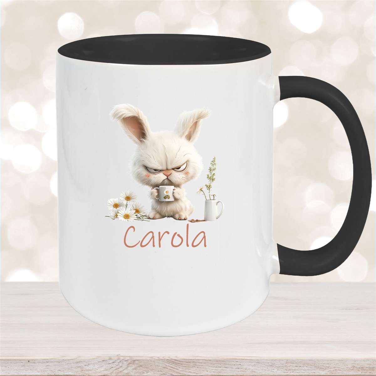 Tasse Ostern Grumpy-Bunny #1 Wunschnamen Keramik personalisiert versch. Farben