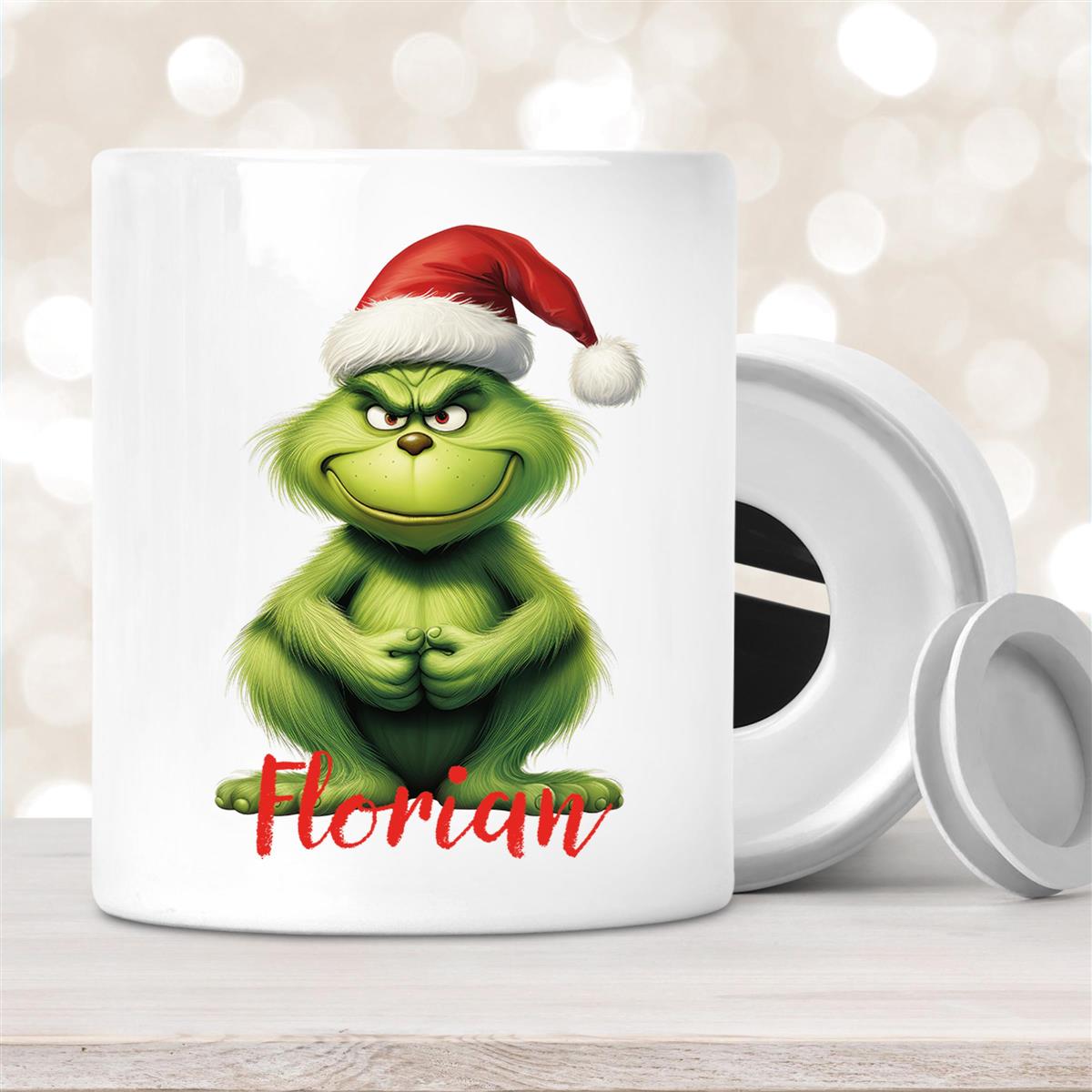 Spardose mit Wunschname Weihnachten Grinch #5 personalisiert