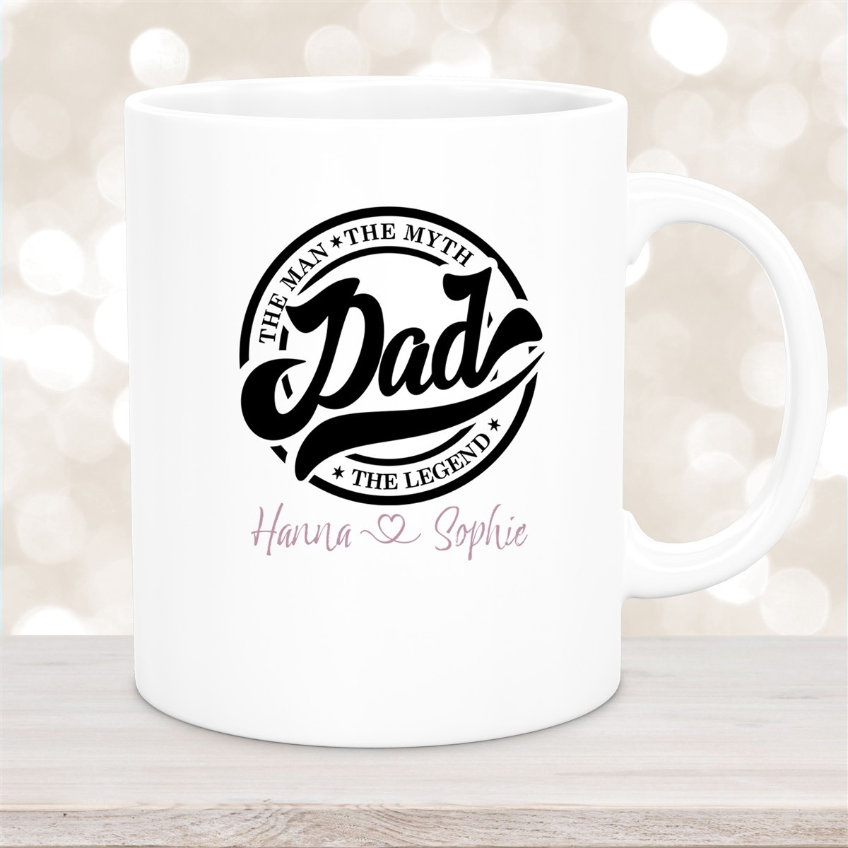 Tasse Vatertag #8 Papa, "The Legend" Wunschnamen Keramik Personalisiert versch. Farben