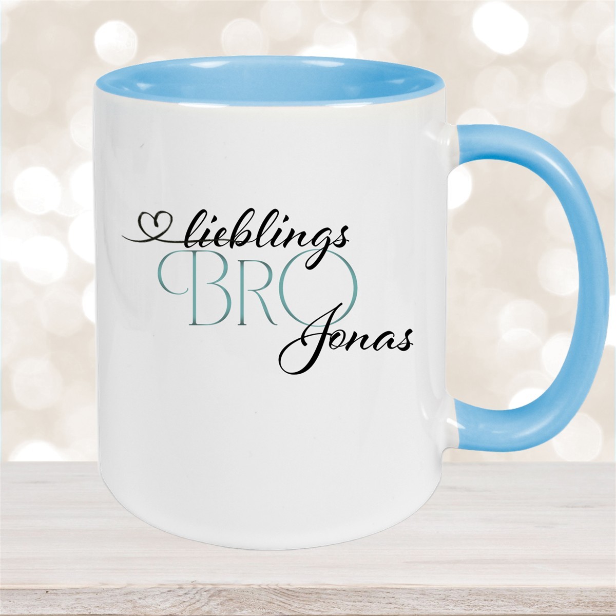 Tasse Wunschname Lieblings-Bro #1 personalisiert Keramik Becher versch. Farben