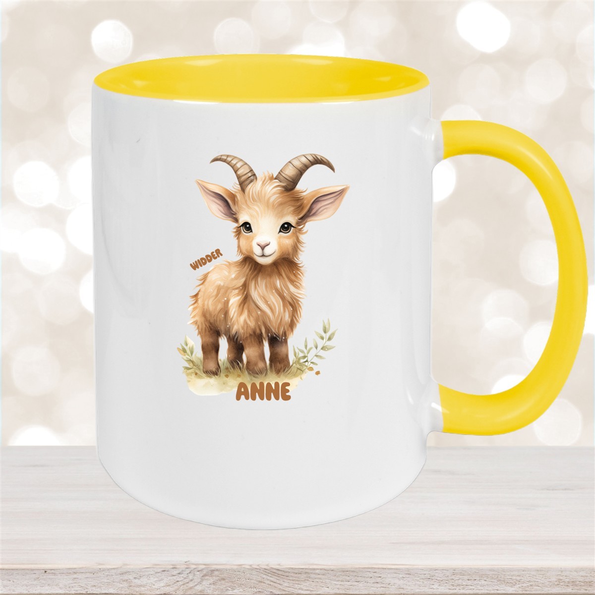 Tasse Sternzeichen Kinder Widder #1 Wunschname Keramik Kinderbecher personalisiert versch. Farben