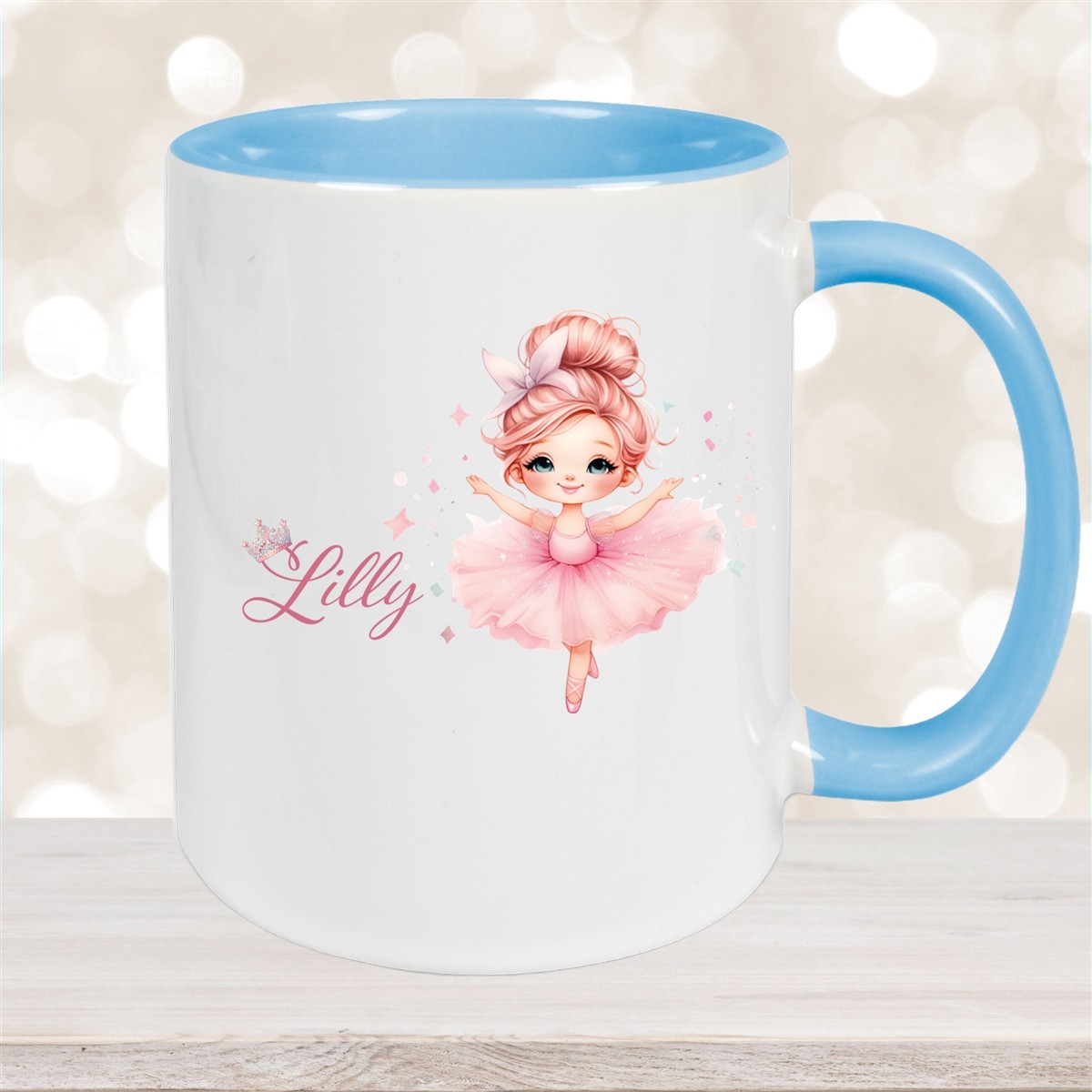 Tasse Ballerina #1 Wunschname Keramik Kinderbecher personalisiert versch. Farben