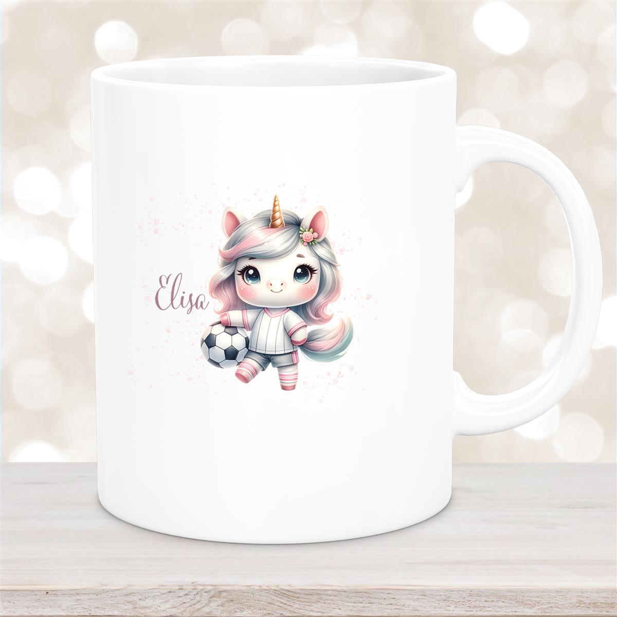 Tasse Fußball #10 Wunschname Keramik Kinderbecher personalisiert versch. Farben
