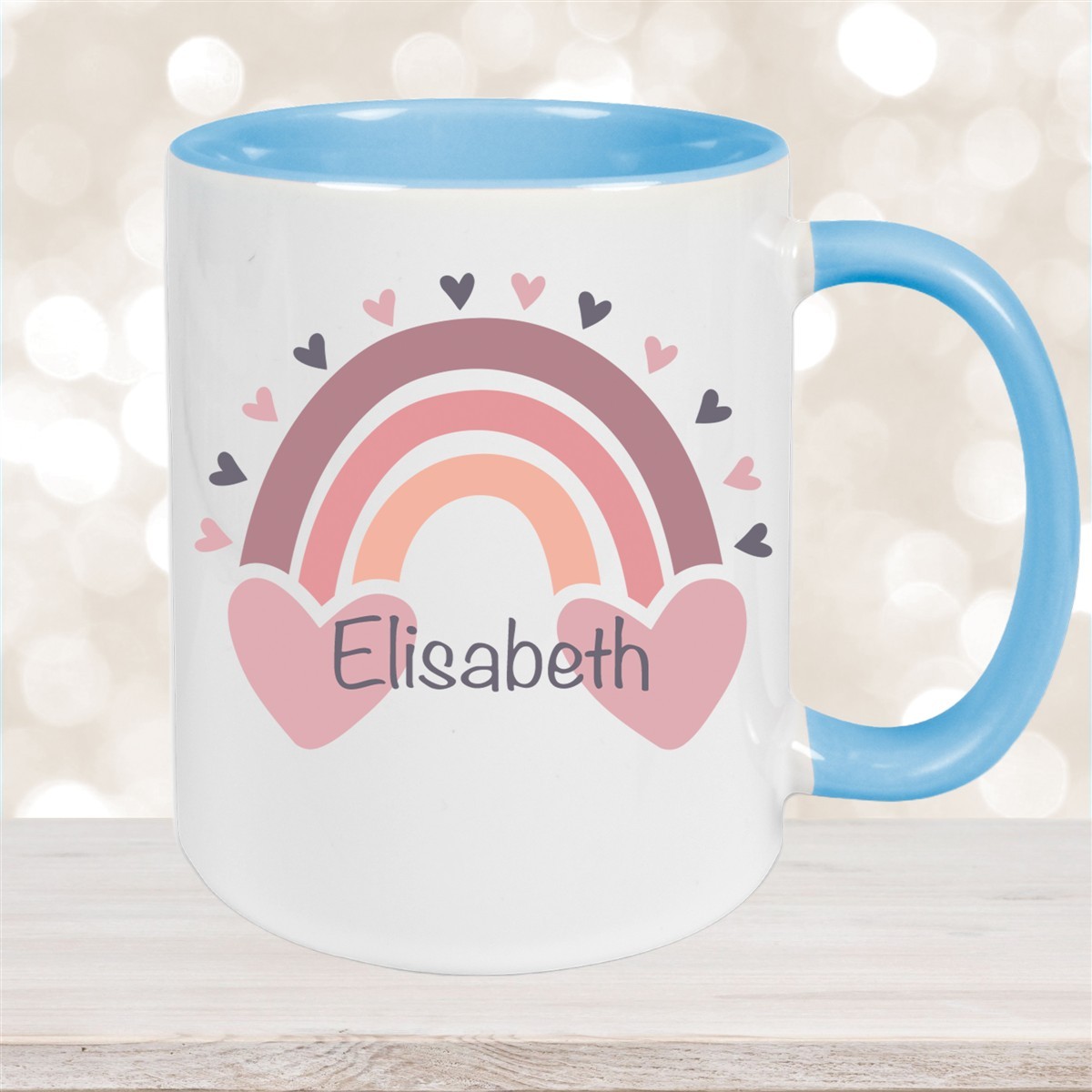 Tasse Wunschname Regenbogen #2 Keramik Kinderbecher versch. Farben