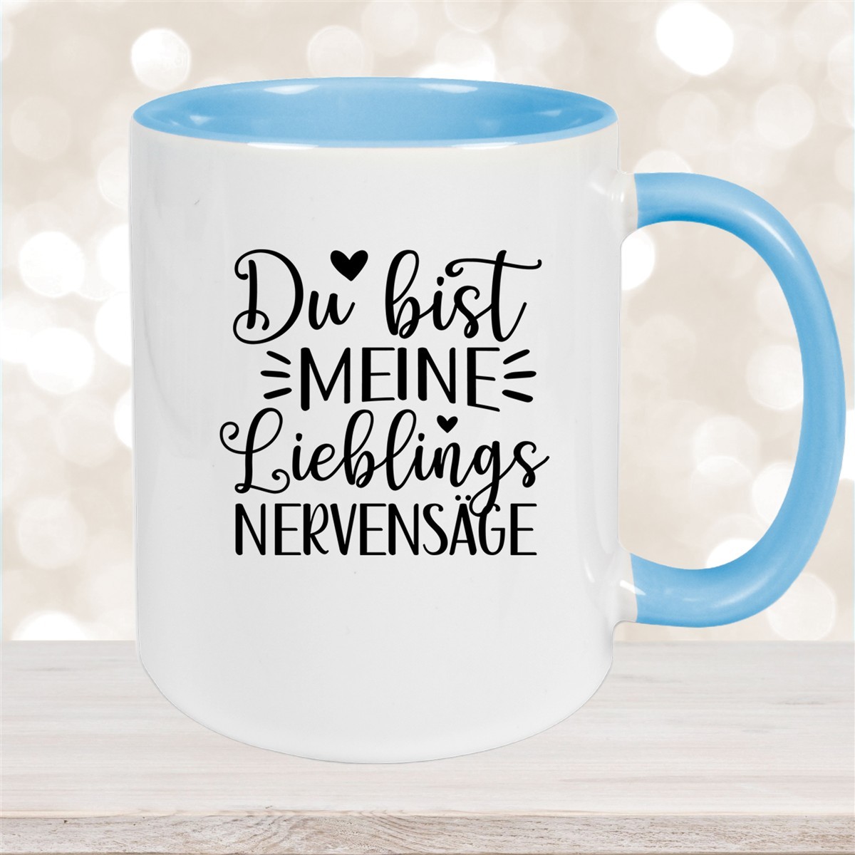 Tasse Liebe - Spruch "Du bist MEINE Lieblings NERVENSÄGE" Valentinstag Wunschnamen Keramik personalisiert versch. Farben