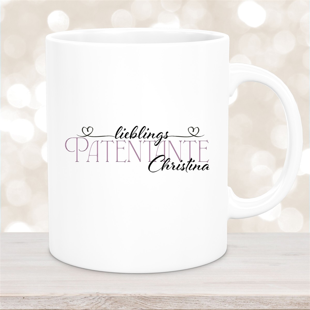 Tasse Wunschname Lieblings-Patentante #1 personalisiert Keramik Becher versch. Farben
