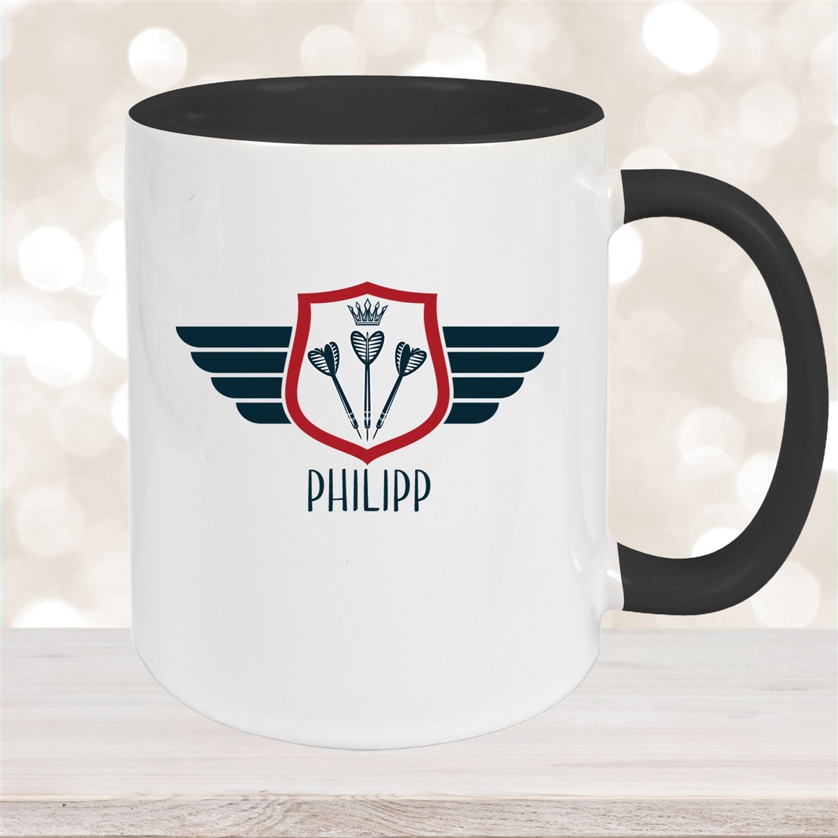 Tasse Dart #2 Wunschname Keramik Kinderbecher personalisiert versch. Farben