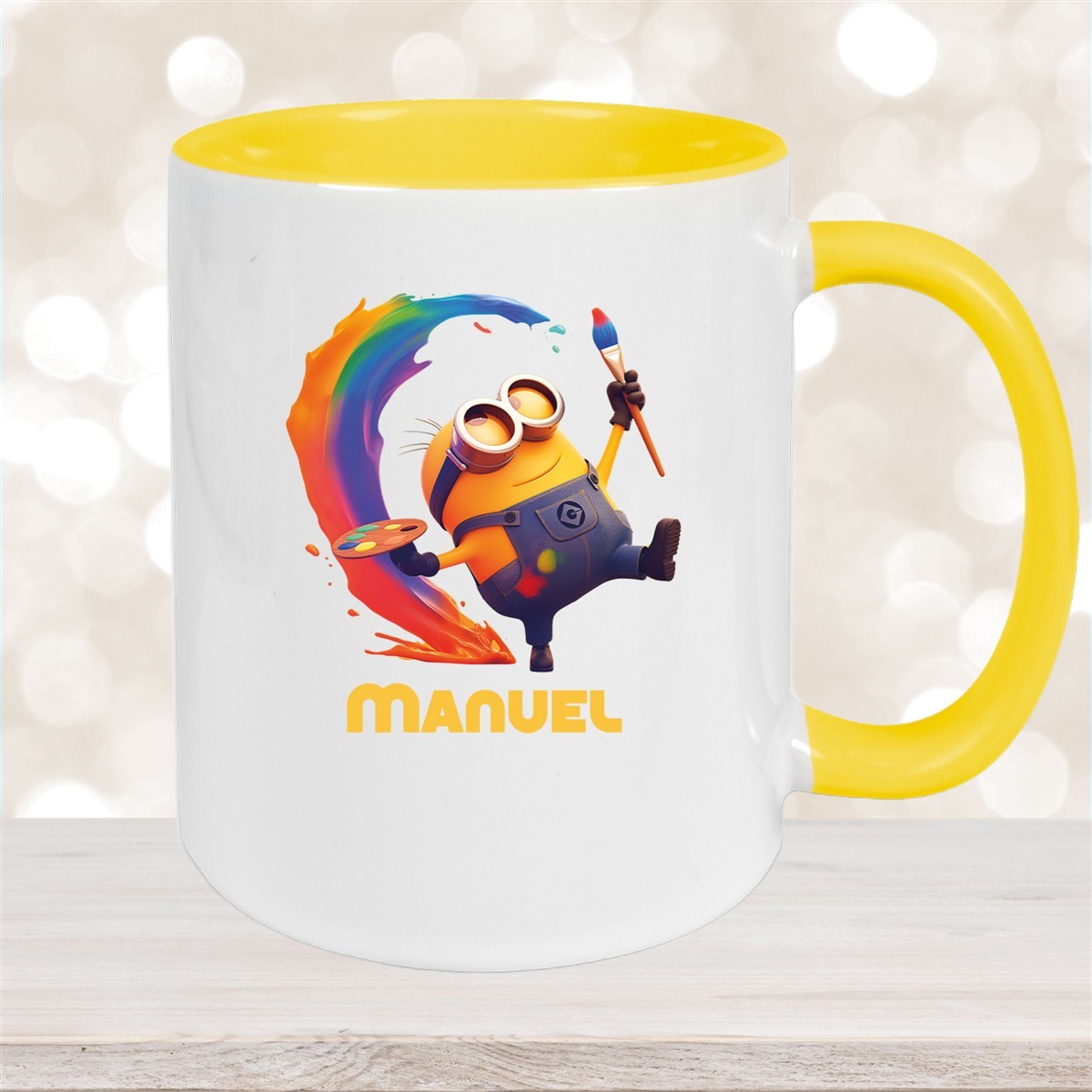 Tasse Minions Kinder Minion #4 Maler Wunschname Keramik Kinderbecher personalisiert versch. Farben