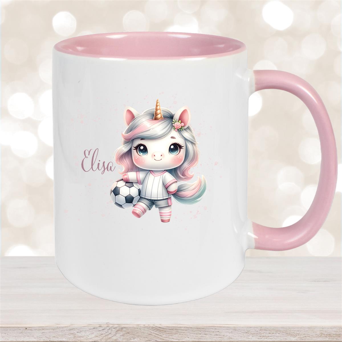 Tasse Fußball #10 Wunschname Keramik Kinderbecher personalisiert versch. Farben