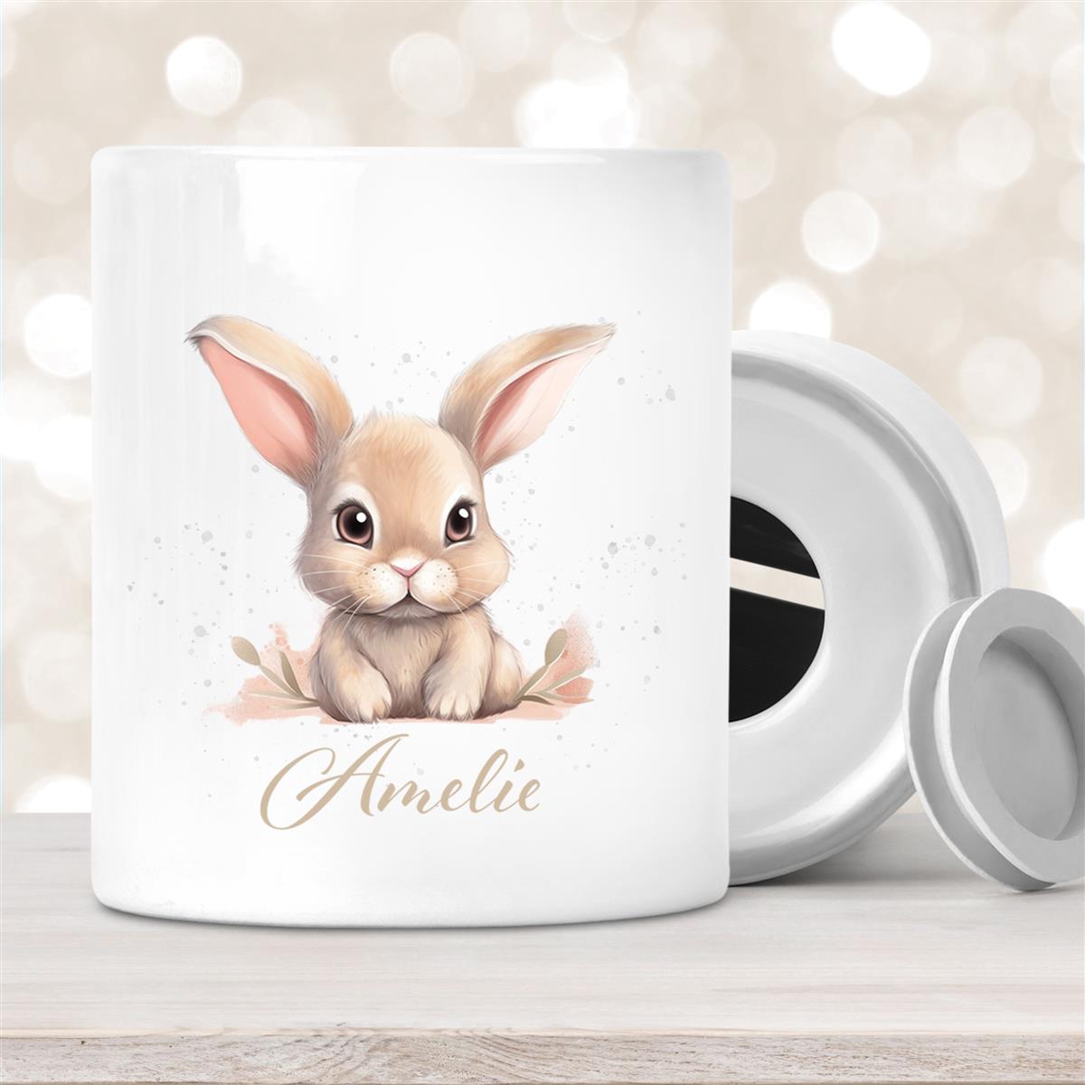 Spardose Ostern - Hase #7 mit Wunschname personalisiert