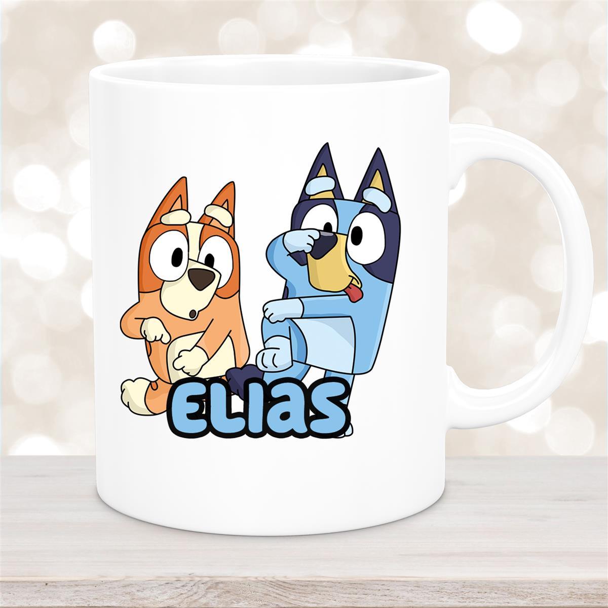 Tasse Bluey #3 Wunschname Keramik Kinderbecher personalisiert versch. Farben