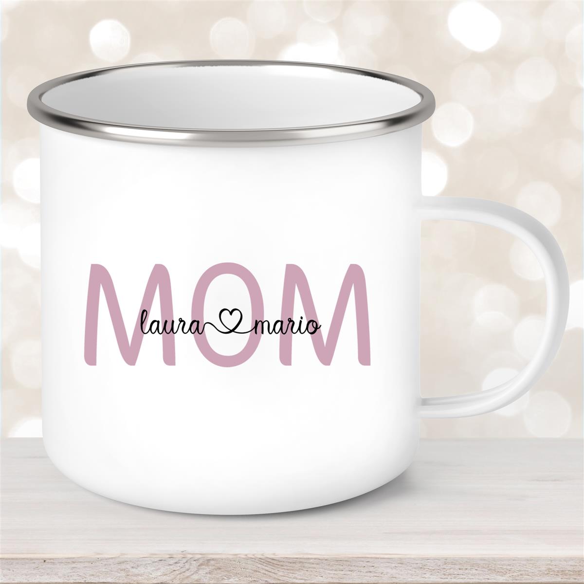 Tasse Muttertag #2 Wunschnamen Emaille Personalisiert