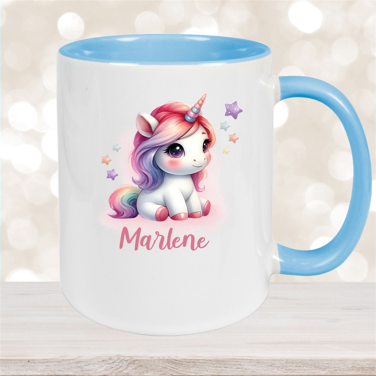 Tasse Einhorn #10 Wunschname Keramik Kinderbecher personalisiert versch. Farben