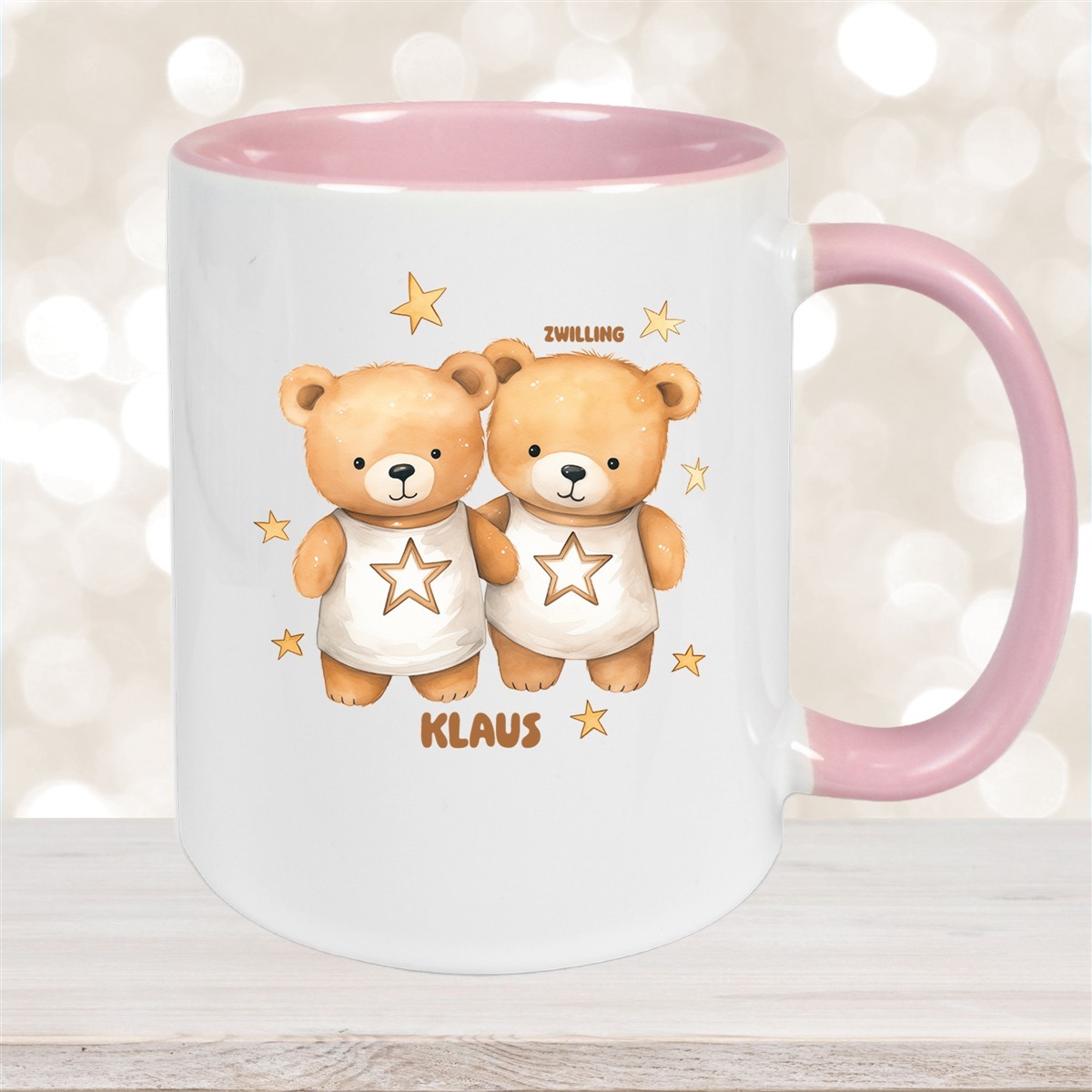 Tasse Sternzeichen Kinder Zwilling #1 Wunschname Keramik Kinderbecher personalisiert versch. Farben