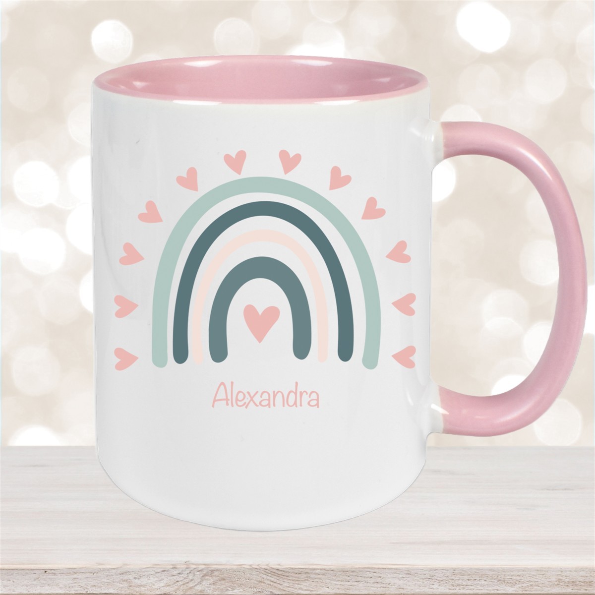Tasse Wunschname Regenbogen #4 Keramik Kinderbecher versch. Farben