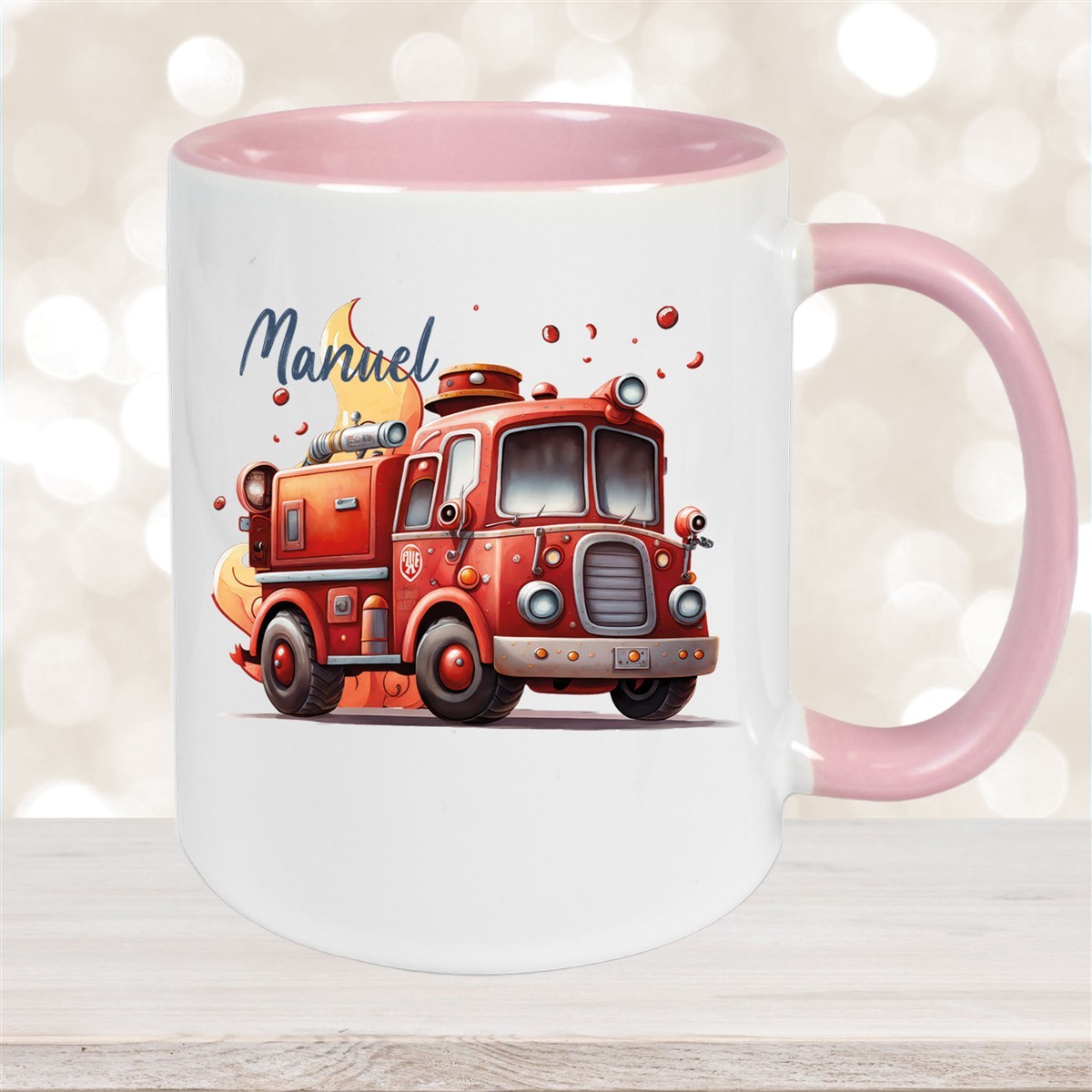 Tasse Wunschname Feuerwehr #1 Keramik Kinderbecher versch. Farben
