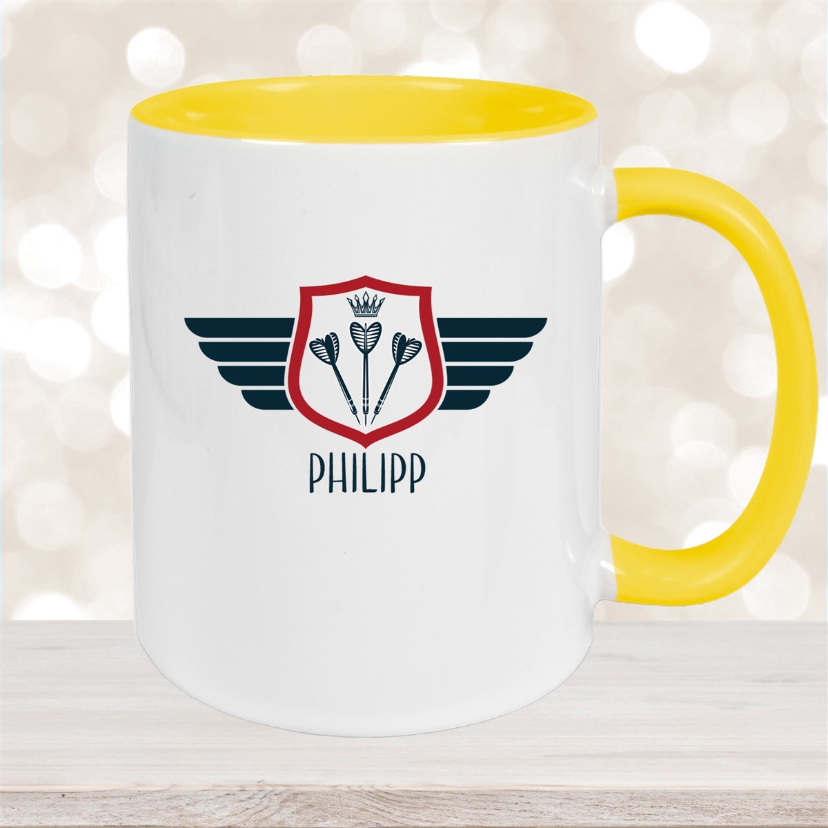 Tasse Dart #2 Wunschname Keramik Kinderbecher personalisiert versch. Farben