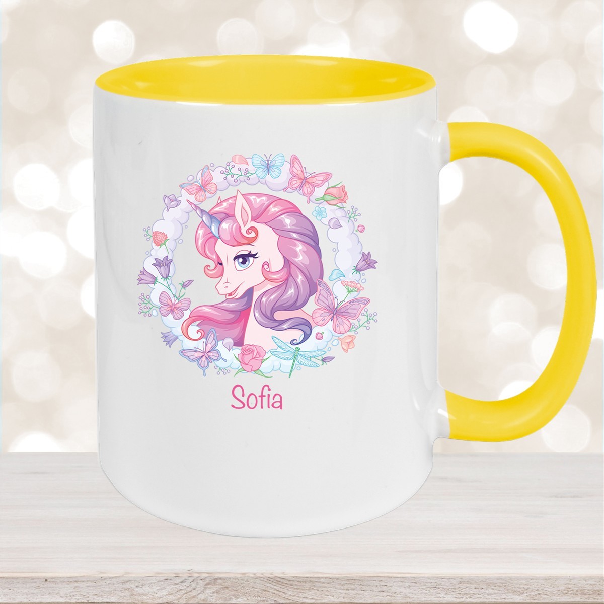 Tasse Wunschname Einhorn #1 Keramik Kinderbecher personalisiert versch. Farben
