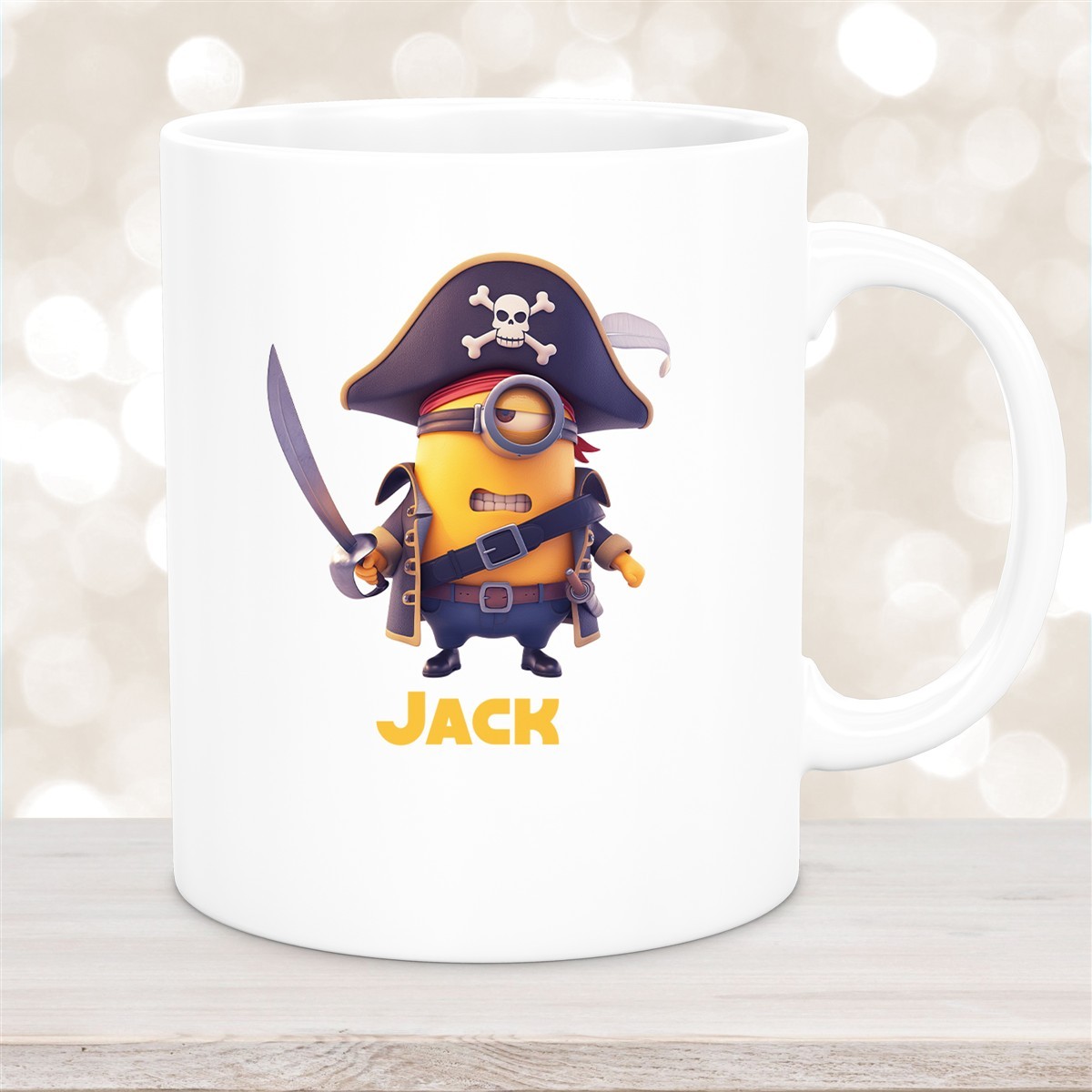 Tasse Minions Kinder Minion #1 Pirat Wunschname Keramik Kinderbecher personalisiert versch. Farben