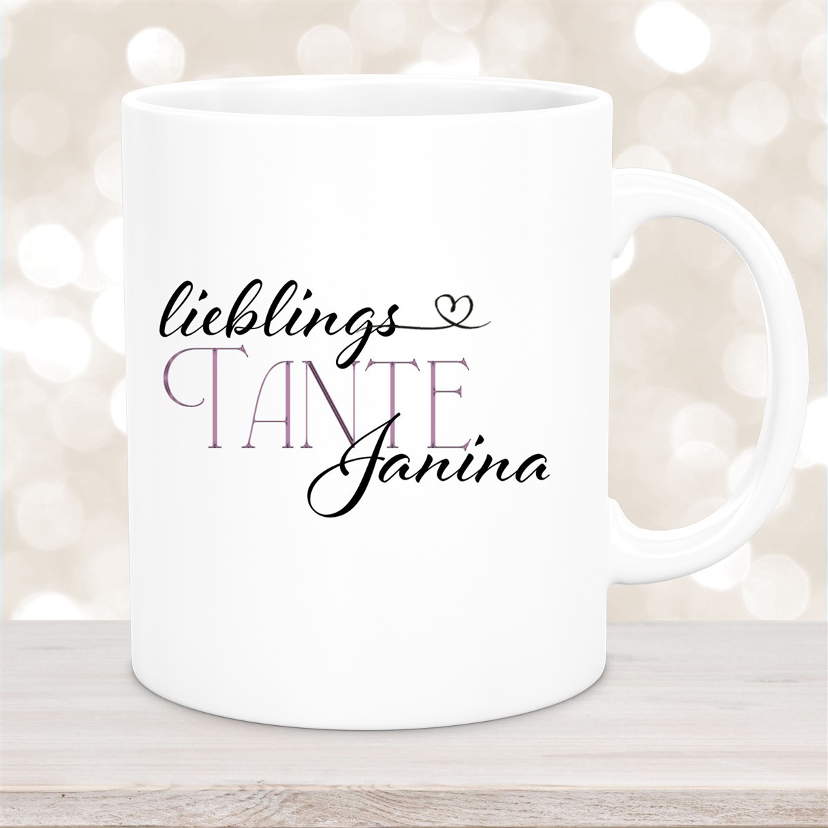 Tasse Wunschname Lieblings-Tante #1 personalisiert Keramik Becher versch. Farben