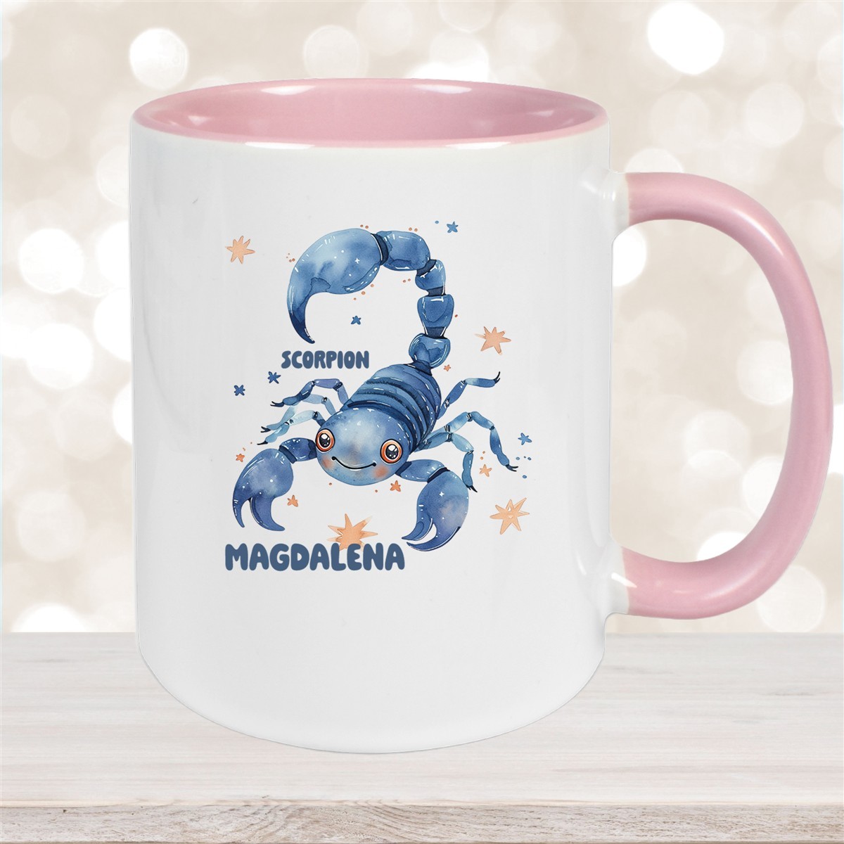Tasse Sternzeichen Kinder Scorpion #1 Wunschname Keramik Kinderbecher personalisiert versch. Farben