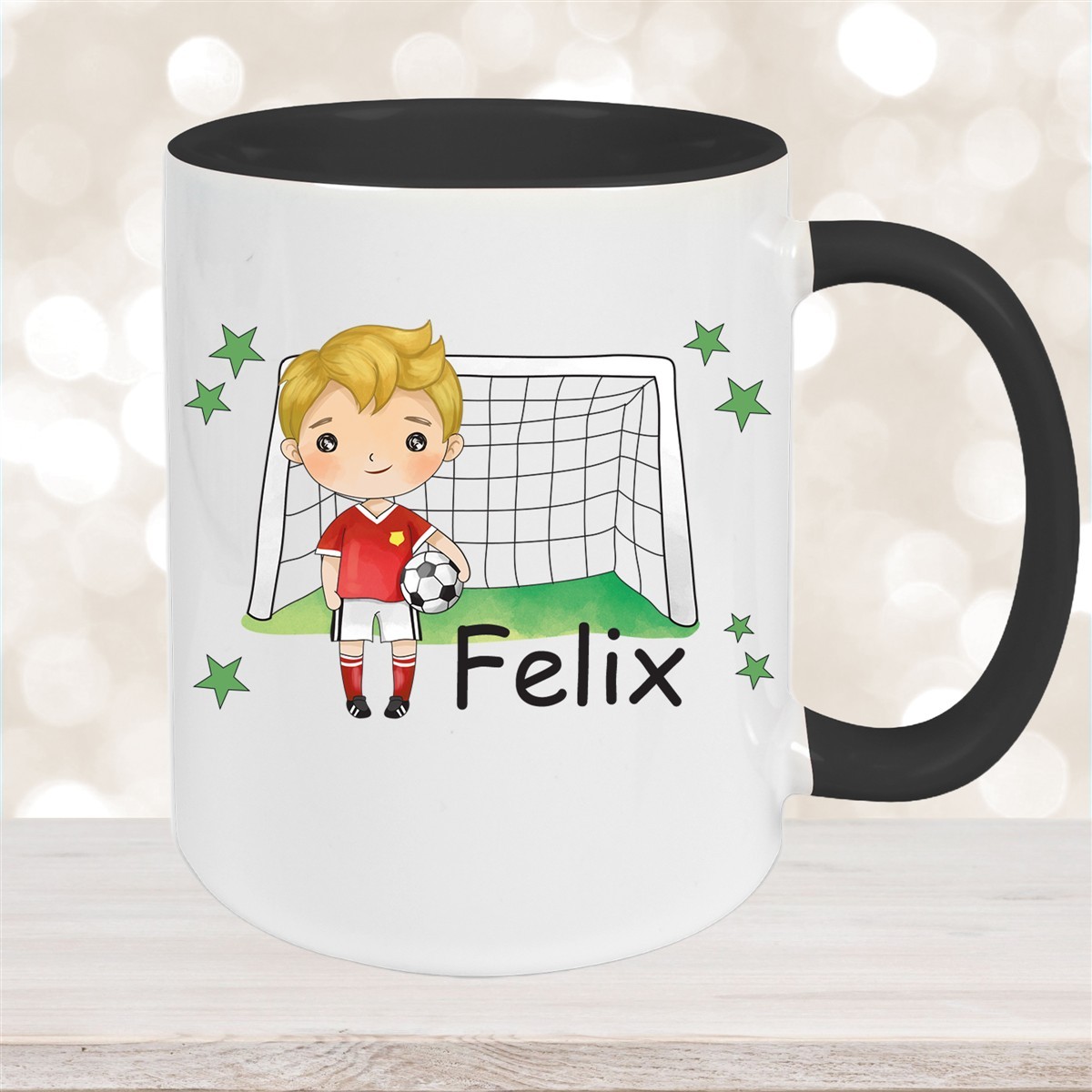 Tasse Fußball #1 Wunschname Keramik Kinderbecher personalisiert versch. Farben