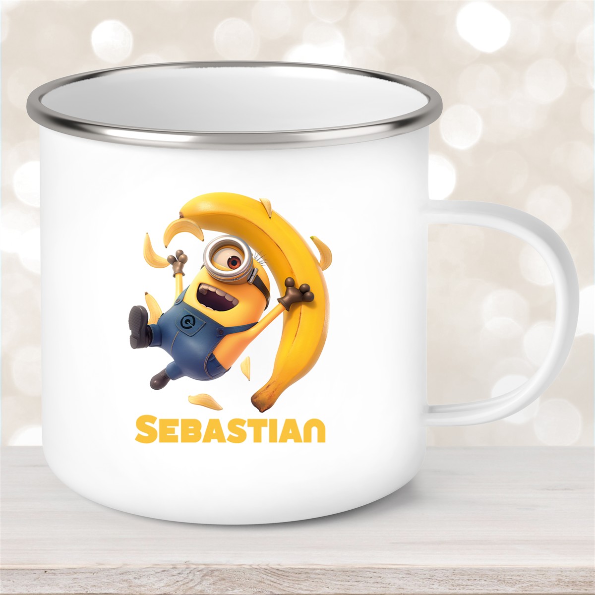 Tasse Minions Kinder Minion #2 Banana Wunschname Emaille Kinderbecher personalisiert
