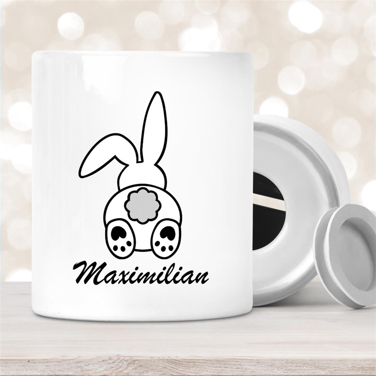 Spardose Ostern - Hase #4 mit Wunschname personalisiert