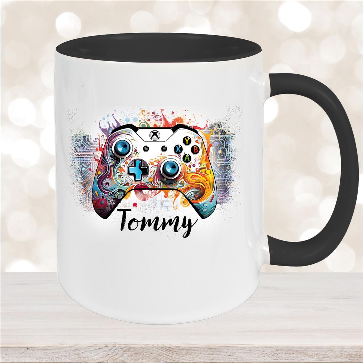Tasse Gamer #2 Wunschname Keramik Kinderbecher personalisiert versch. Farben