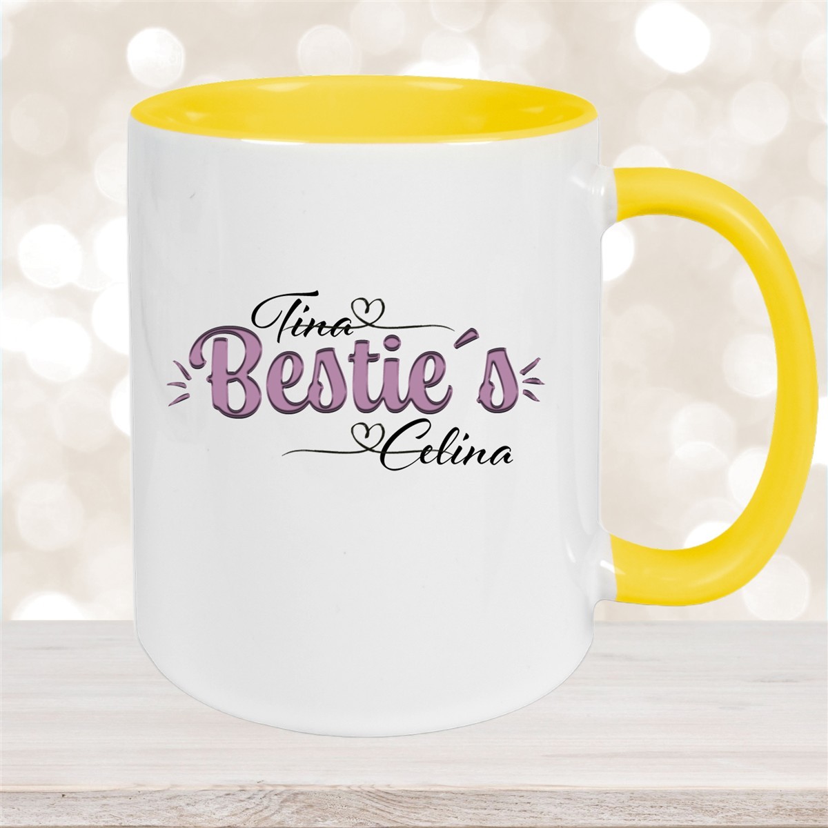 Tasse Wunschname Lieblings-Bestie #1 personalisiert Keramik Becher versch. Farben
