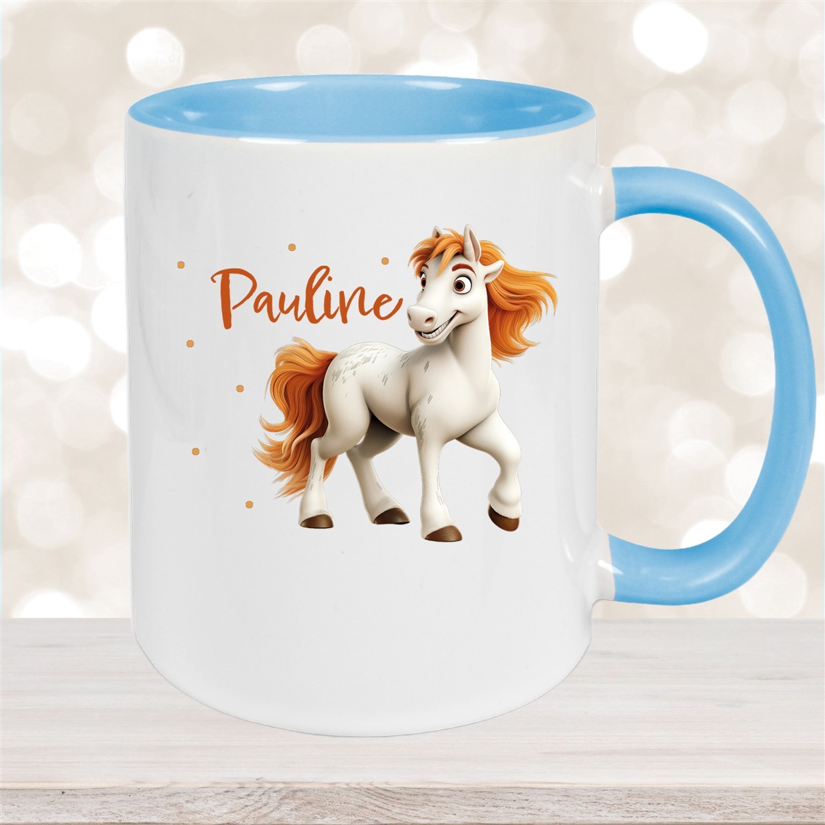 Tasse Pferd #1 Wunschname Keramik Kinderbecher personalisiert versch. Farben