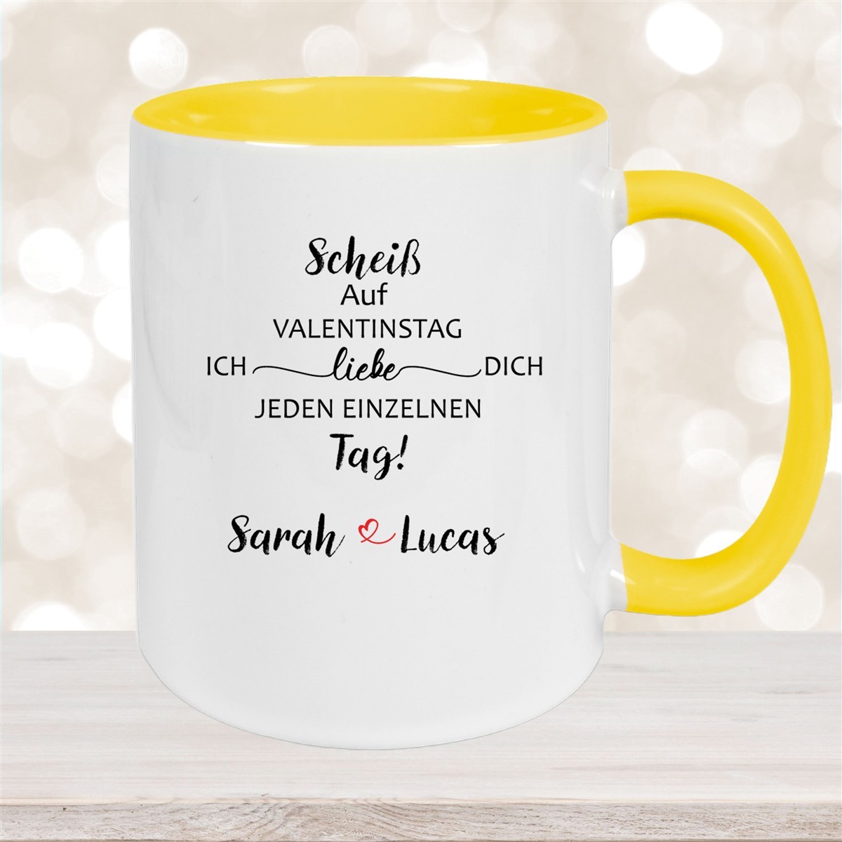 Tasse Spruch Valentinstag #23 Keramik versch. Farben