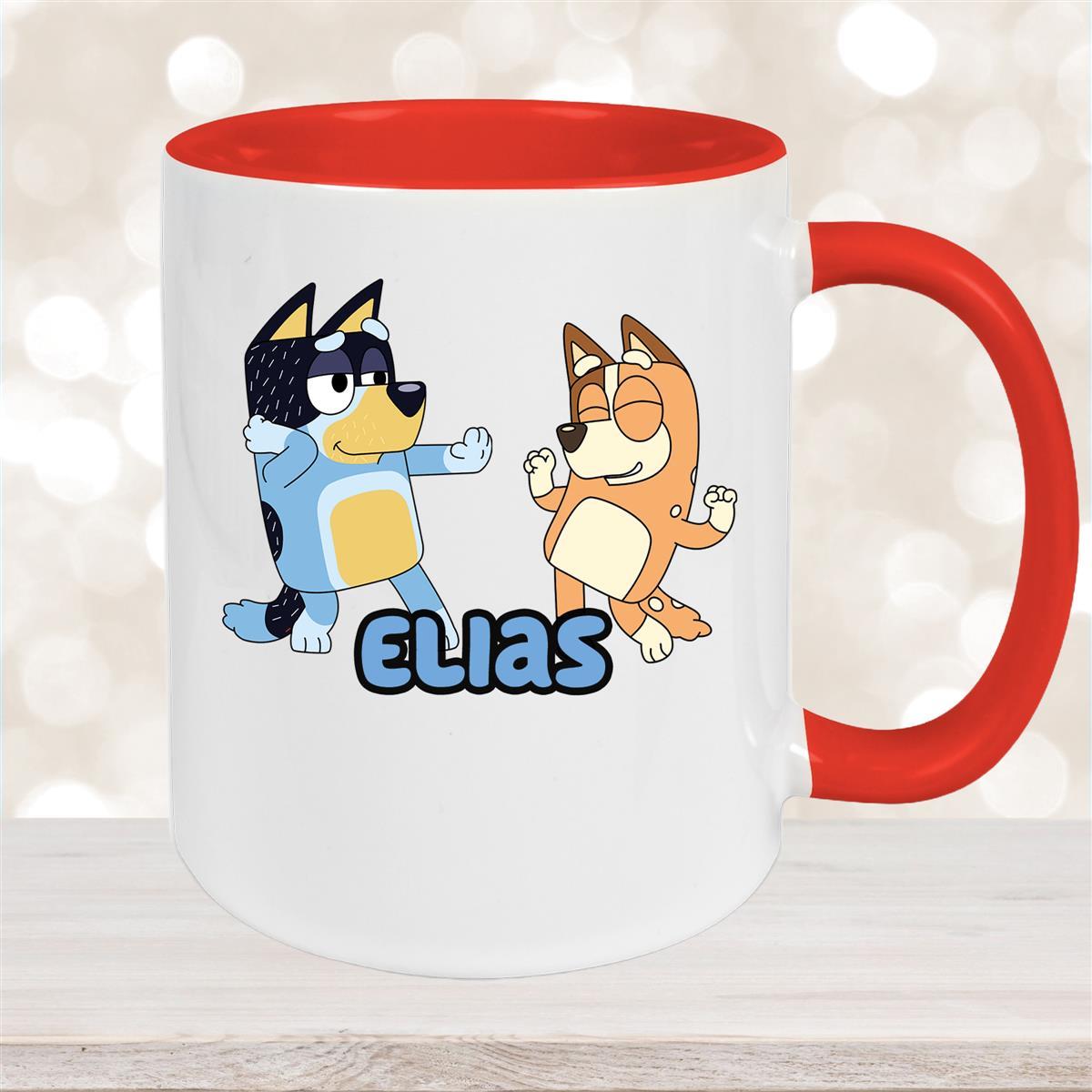Tasse Bluey #1 Wunschname Keramik Kinderbecher personalisiert versch. Farben