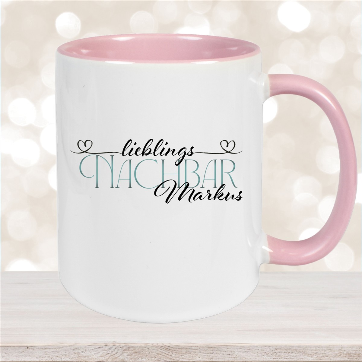 Tasse Wunschname Lieblings-Nachbar #1 personalisiert Keramik Becher versch. Farben