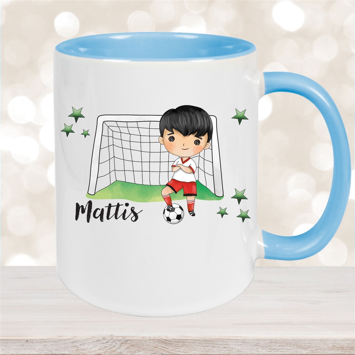 Tasse Fußball #2 Wunschname Keramik Kinderbecher personalisiert versch. Farben